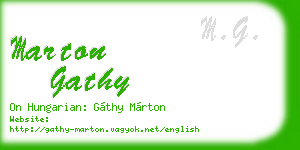 marton gathy business card